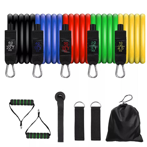 Fitness Resistance Bands Set Yoga 5 Tube Workout Bands Home Exercise