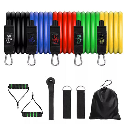 Fitness Resistance Bands Set Yoga 5 Tube Workout Bands Home Exercise