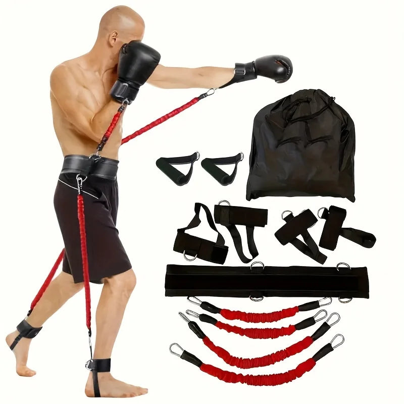 12-Piece Heavy Duty Resistance Boxing Training Set for MMA, Home