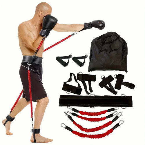12-Piece Heavy Duty Resistance Boxing Training Set for MMA, Home