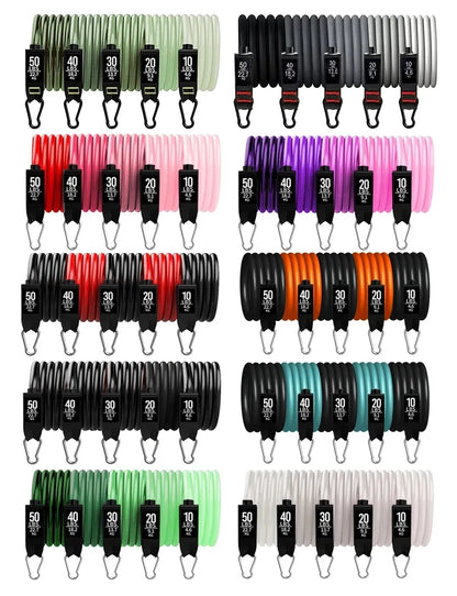 Fitness Resistance Bands Set Yoga 5 Tube Workout Bands Home Exercise