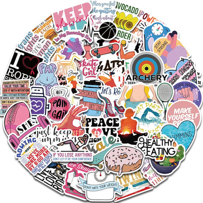 50PCS Inspirational Quotes On Weight Loss Exercise Fitness Sticker