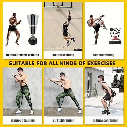 12-Piece Heavy Duty Resistance Boxing Training Set for MMA, Home