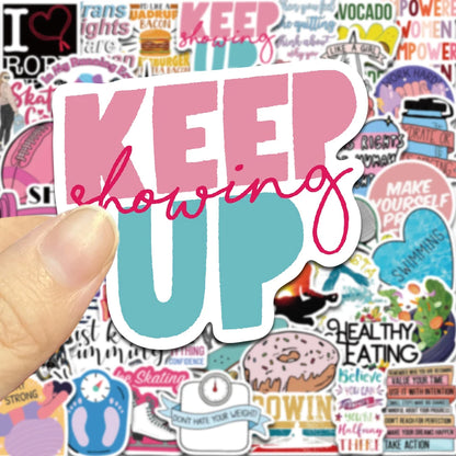 50PCS Inspirational Quotes On Weight Loss Exercise Fitness Sticker
