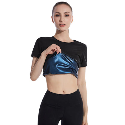 1pc Women's Sauna Sweat Weight Loss Workout Tops Yoga, Running, and