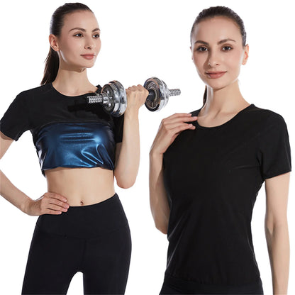 1pc Women's Sauna Sweat Weight Loss Workout Tops Yoga, Running, and