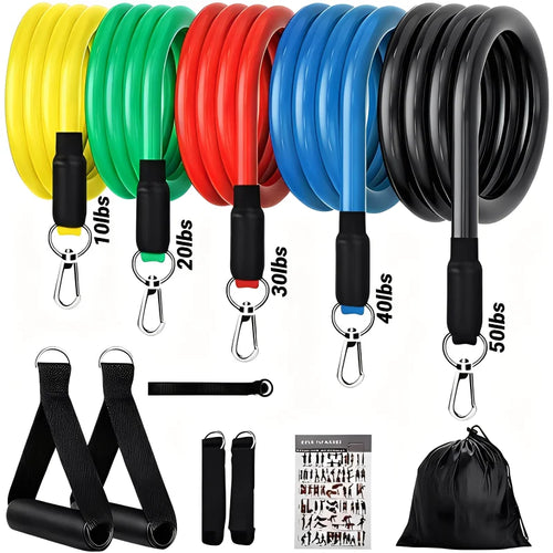 11pcs/Set Pull Rope Resistance Bands Portable Fitness Equipment Ankle
