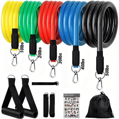 11pcs/Set Pull Rope Resistance Bands Portable Fitness Equipment Ankle