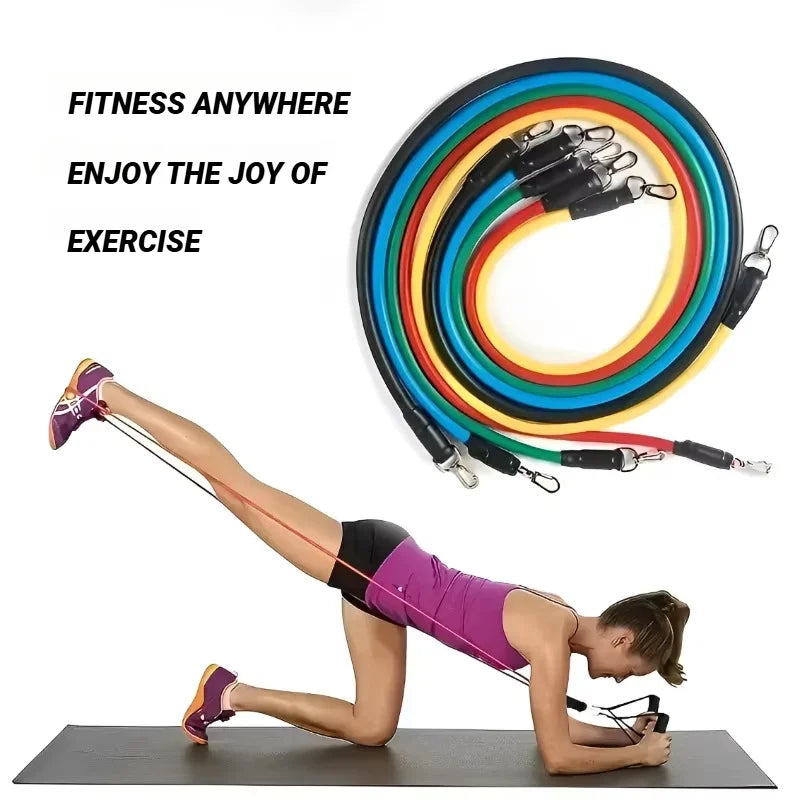 11pcs/Set Pull Rope Resistance Bands Portable Fitness Equipment Ankle