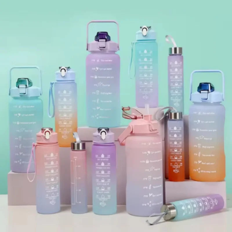 300ml/750ml/2L Water Bottle Motivational Sport Water Bottle Leakproof