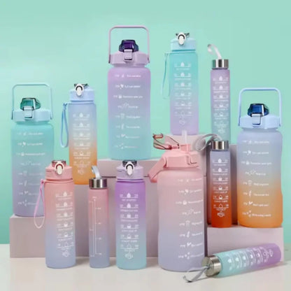 300ml/750ml/2L Water Bottle Motivational Sport Water Bottle Leakproof