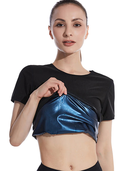 1pc Women's Sauna Sweat Weight Loss Workout Tops Yoga, Running, and