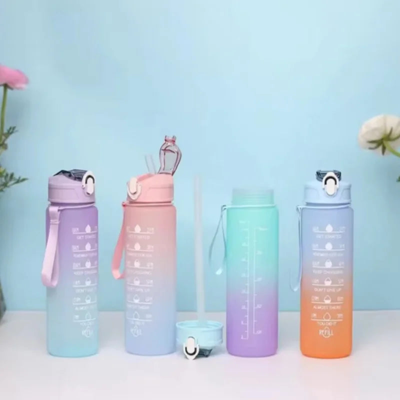 300ml/750ml/2L Water Bottle Motivational Sport Water Bottle Leakproof