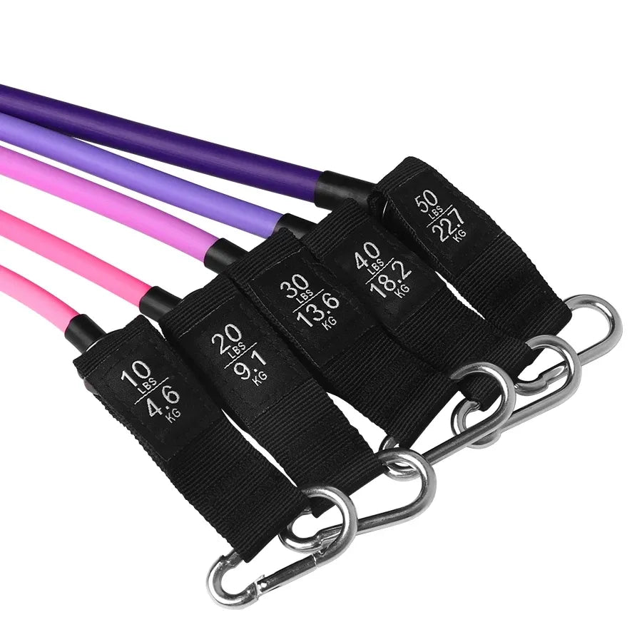 Fitness Resistance Bands Set Yoga 5 Tube Workout Bands Home Exercise