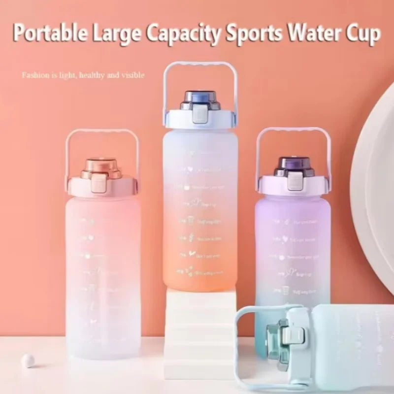 300ml/750ml/2L Water Bottle Motivational Sport Water Bottle Leakproof