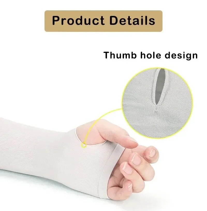 1 Pair Ice Silk Sun Protection Arm Covers Unisex Elbow Cover Outdoor