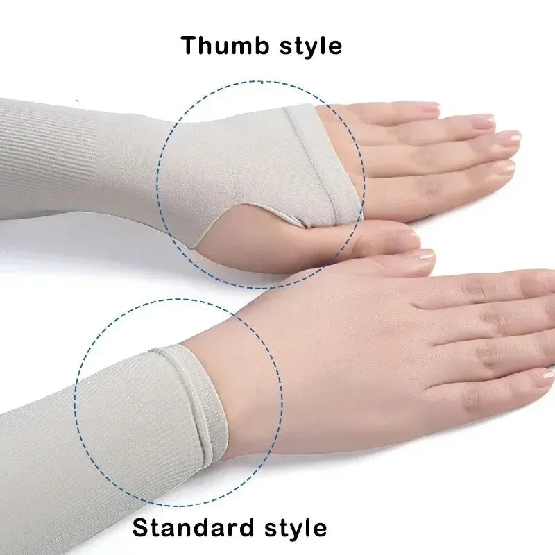 1 Pair Ice Silk Sun Protection Arm Covers Unisex Elbow Cover Outdoor