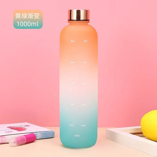 New 1L Water Bottle with Time Stamp BPA Free Reusable Fitness Sports