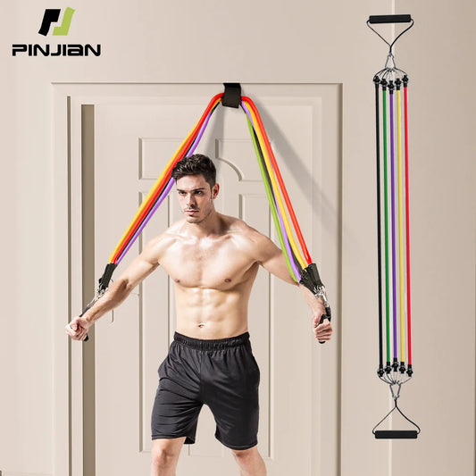Bodybuilding Resistance Bands Set Multi-function Tensioner Suit Muscle