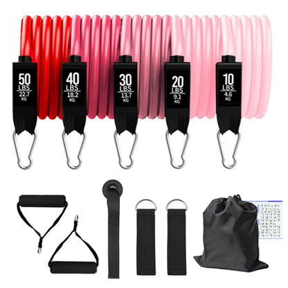 Fitness Resistance Bands Set Yoga 5 Tube Workout Bands Home Exercise