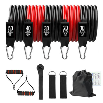 Fitness Resistance Bands Set Yoga 5 Tube Workout Bands Home Exercise