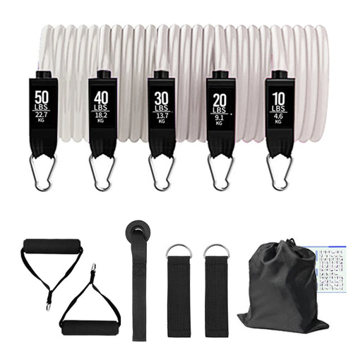 Fitness Resistance Bands Set Yoga 5 Tube Workout Bands Home Exercise