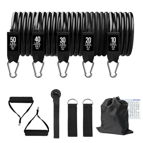 Fitness Resistance Bands Set Yoga 5 Tube Workout Bands Home Exercise