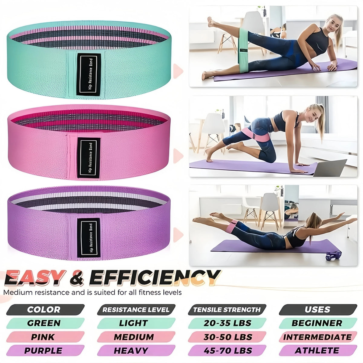 10-Piece Pilates Loops Yoga Kit, Stretch Belt Yoga Ball Rally Belt -